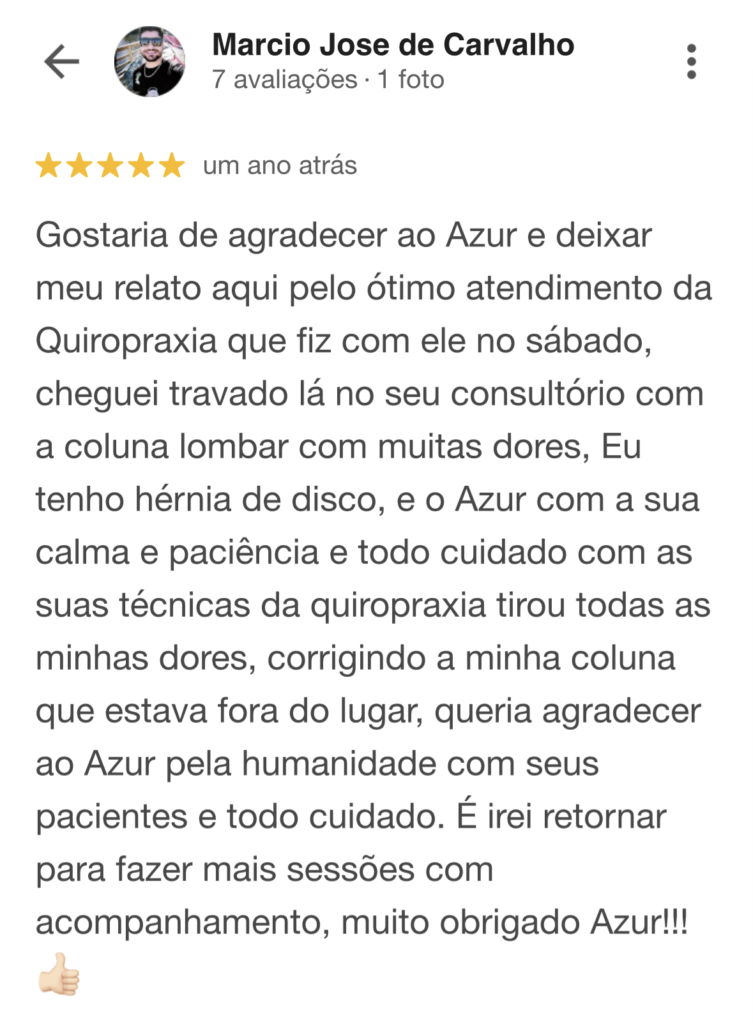 avaliações sobre azur quiropraxia e liberação miofascial florianópolis - Pesquisa Google 3