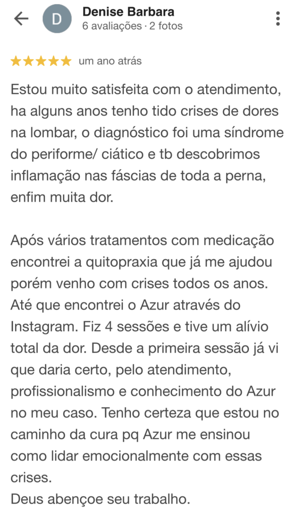 avaliações sobre azur quiropraxia e liberação miofascial florianópolis - Pesquisa Google 4